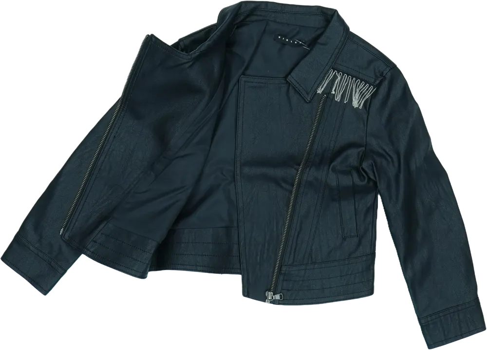 Fekete Sisley Átmeneti kabát EU 128 / UK 8 év / US 8 év/M