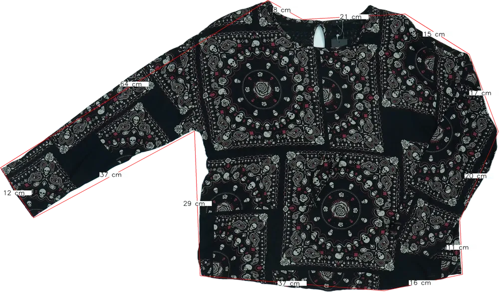 Fekete Sisley Blúz EU 158 / UK 13 év / US 14 év/XL