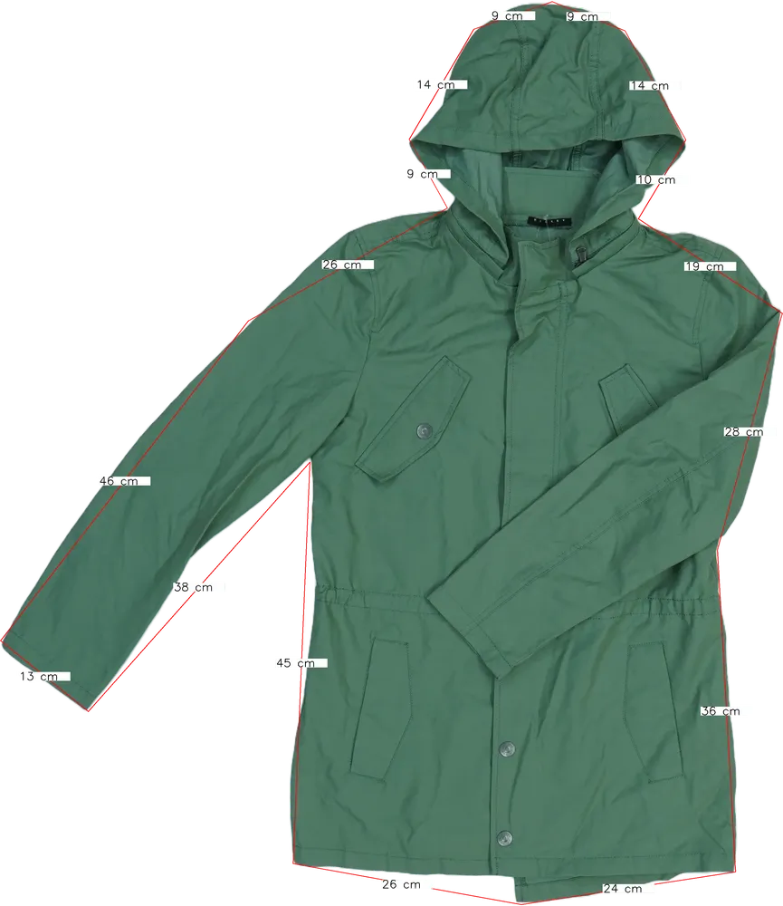 Zöld Sisley Átmeneti kabát EU 164 / UK 14 év / US 14 év/XL