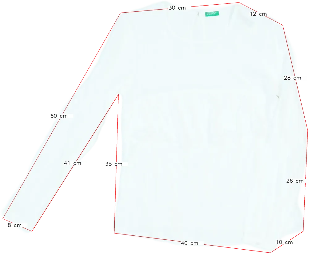 Fehér Benetton Blúz EU 158 / UK 13 év / US 14 év/XL