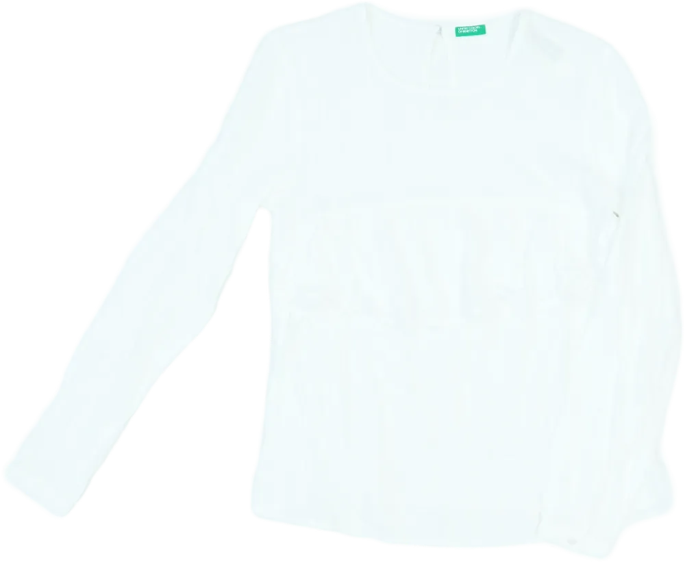Fehér Benetton Blúz EU 158 / UK 13 év / US 14 év/XL