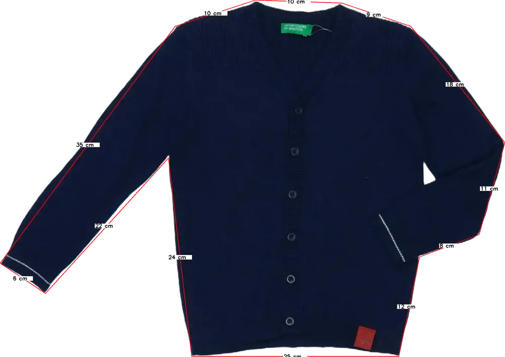 Kék Benetton Kardigán EU 92 / UK 2 év / US 2T