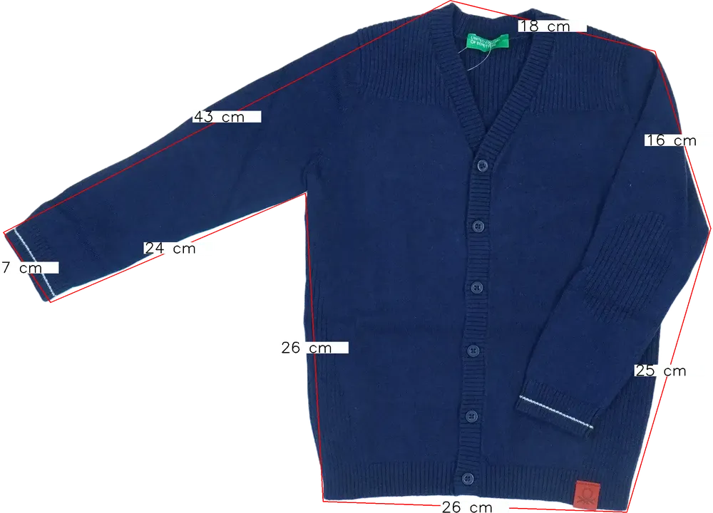 Kék Benetton Kardigán EU 98 / UK 3 év / US 3T