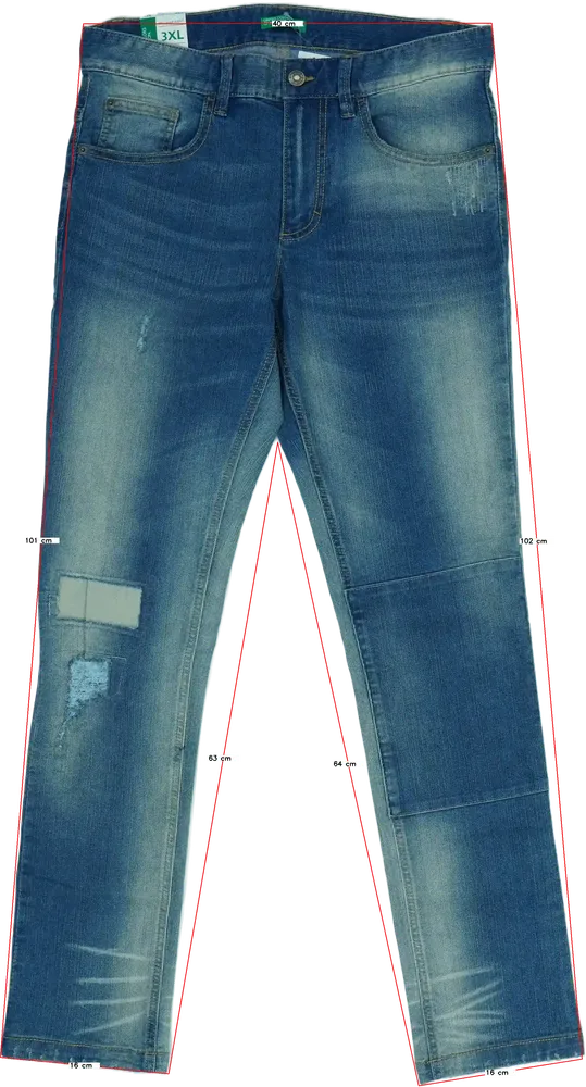 Kék Benetton Farmernadrág EU 164 / UK 14 év / US 14 év/XL