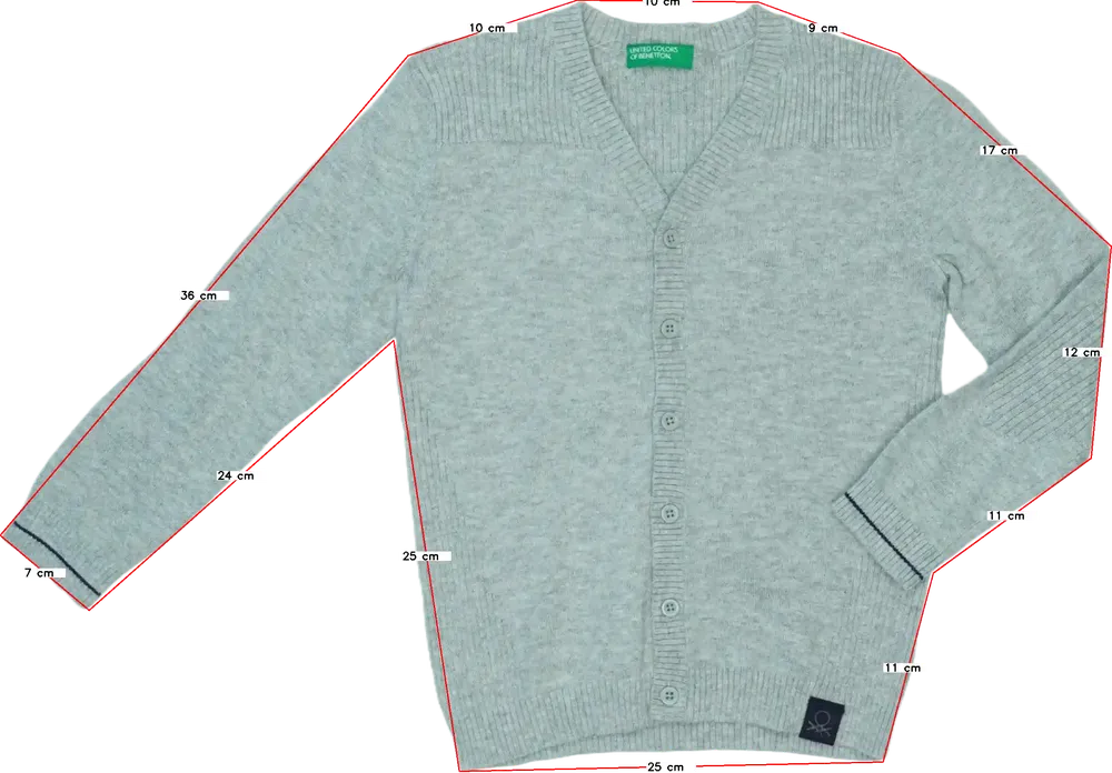 Szürke Benetton Kardigán EU 98 / UK 3 év / US 3T