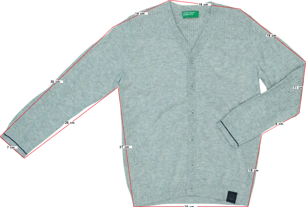 Szürke Benetton Kardigán EU 104 / UK 4 év / US 4T/XS