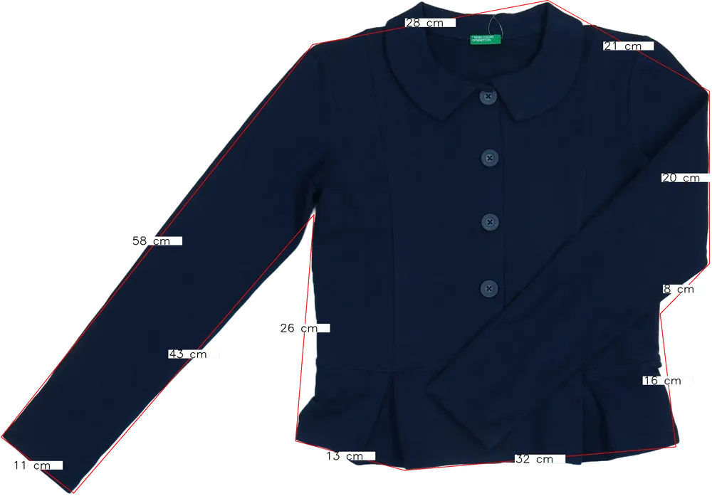Kék Benetton Dzseki EU 158 / UK 13 év / US 14 év/XL