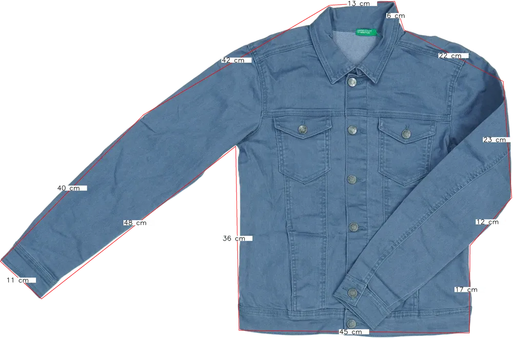 Kék Benetton Farmerdzseki EU 164 / UK 14 év / US 14 év/XL
