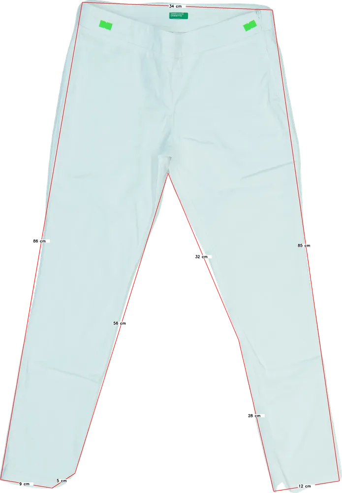 Fehér Benetton Hosszúnadrág EU 146 / UK 11 év / US 12 év/L
