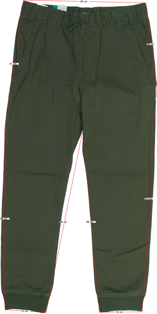 Zöld Benetton Hosszúnadrág EU 164 / UK 14 év / US 14 év/XL