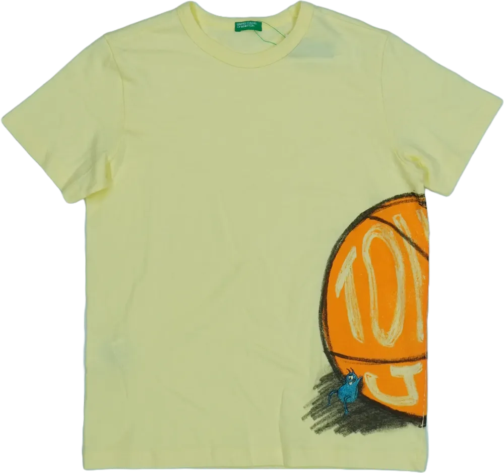 Sárga Benetton Póló EU 140 / UK 10 év / US 10 év/L