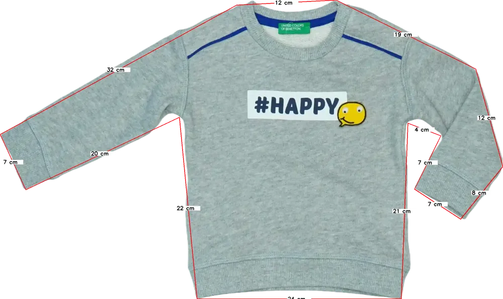 Szürke Benetton Pulóver EU 80 / UK 9-12 hónap / US 12 hónap