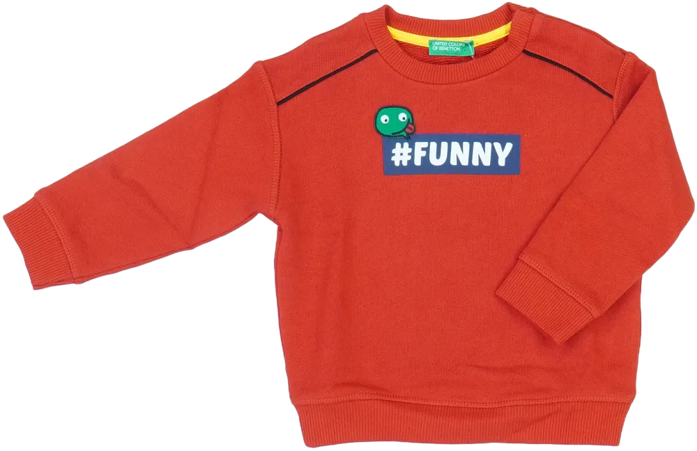 Piros Benetton Pulóver EU 86 / UK 12-18 hónap / US 18 hónap