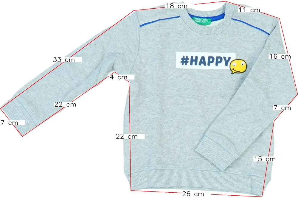 Szürke Benetton Pulóver EU 92 / UK 2 év / US 2T