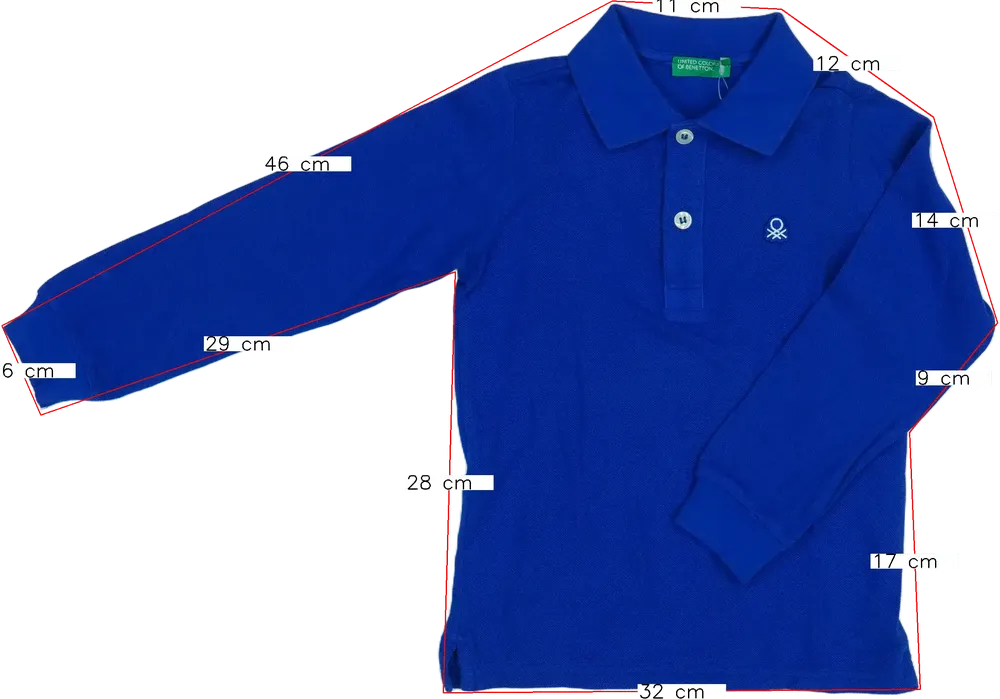 Sárga Benetton Galléros póló EU 98 / UK 3 év / US 3T