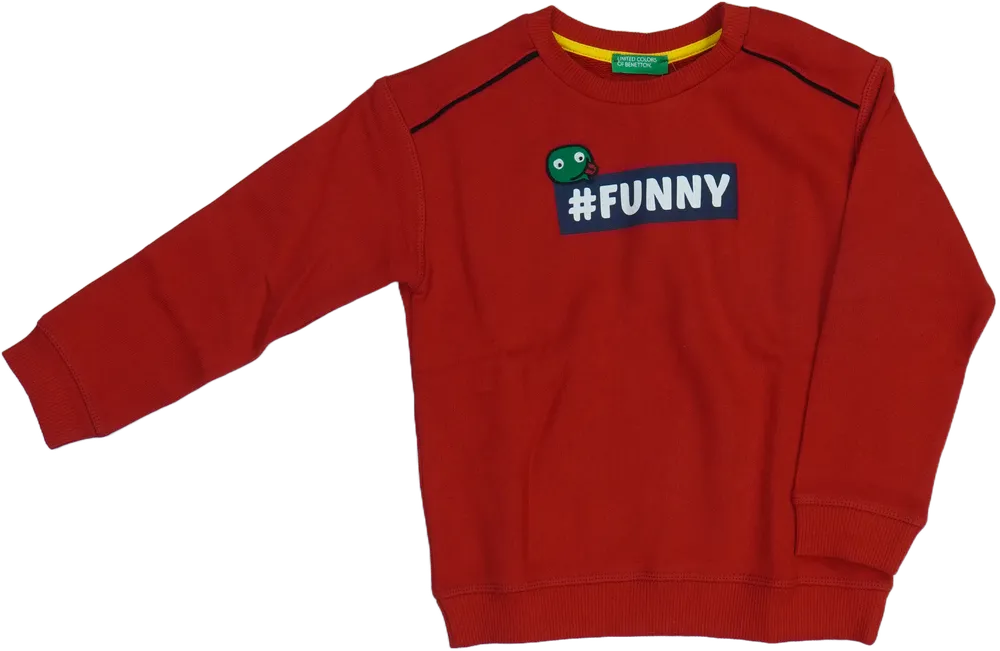 Piros Benetton Pulóver EU 104 / UK 4 év / US 4T/XS