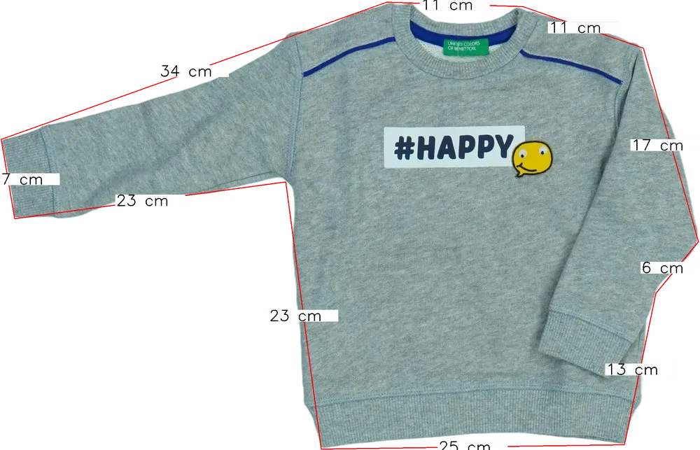 Szürke Benetton Pulóver EU 86 / UK 12-18 hónap / US 18 hónap