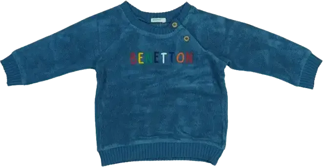 Kék Benetton Pulóver EU 68 / UK 3-6 hónap / US 3-6 hónap