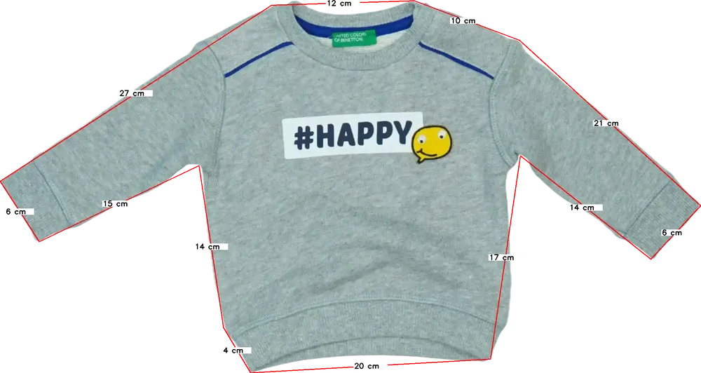 Szürke Benetton Pulóver EU 68 / UK 3-6 hónap / US 3-6 hónap