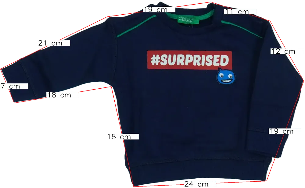 Kék Benetton Pulóver EU 80 / UK 9-12 hónap / US 12 hónap