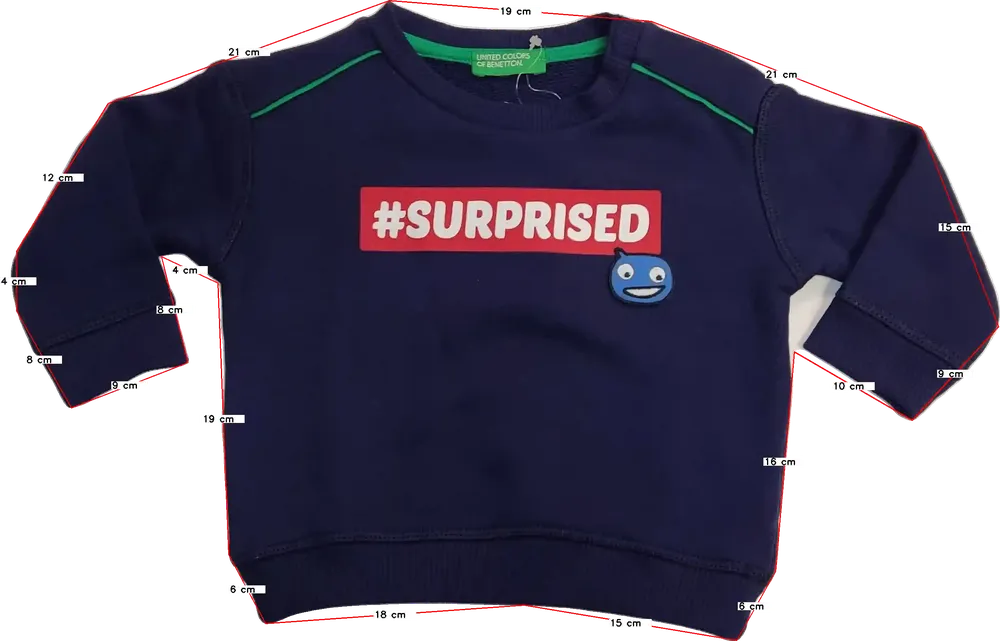 Kék Benetton Pulóver EU 68 / UK 3-6 hónap / US 3-6 hónap