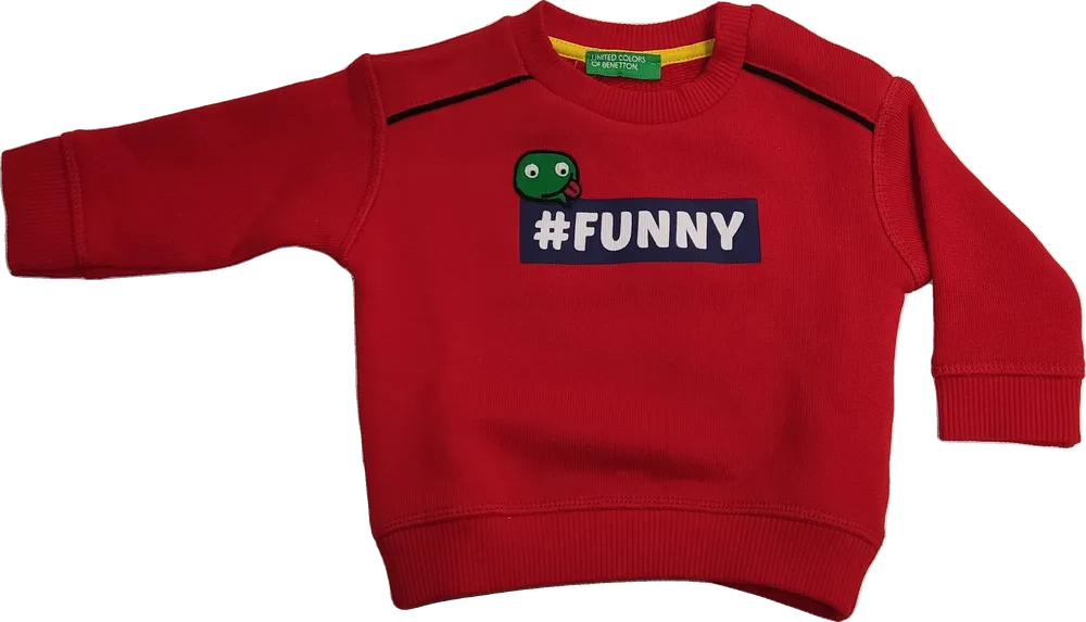 Piros Benetton Pulóver EU 62 / UK 0-3 hónap / US 0-3 hónap