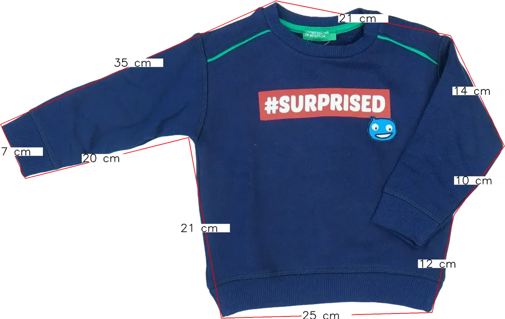 Kék Benetton Pulóver EU 86 / UK 12-18 hónap / US 18 hónap