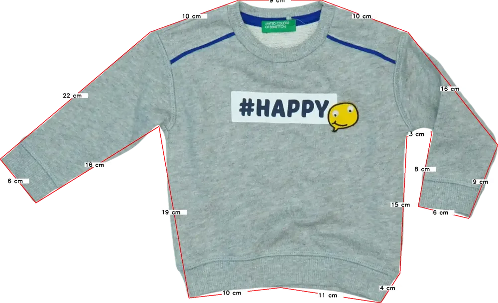 Szürke Benetton Pulóver EU 74 / UK 6-9 hónap / US 6-9 hónap