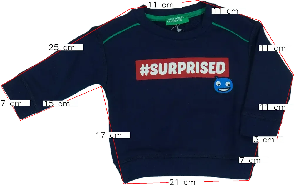 Kék Benetton Pulóver EU 68 / UK 3-6 hónap / US 3-6 hónap