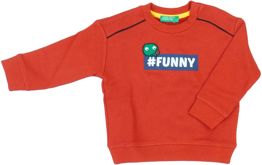 Piros Benetton Pulóver EU 80 / UK 9-12 hónap / US 12 hónap