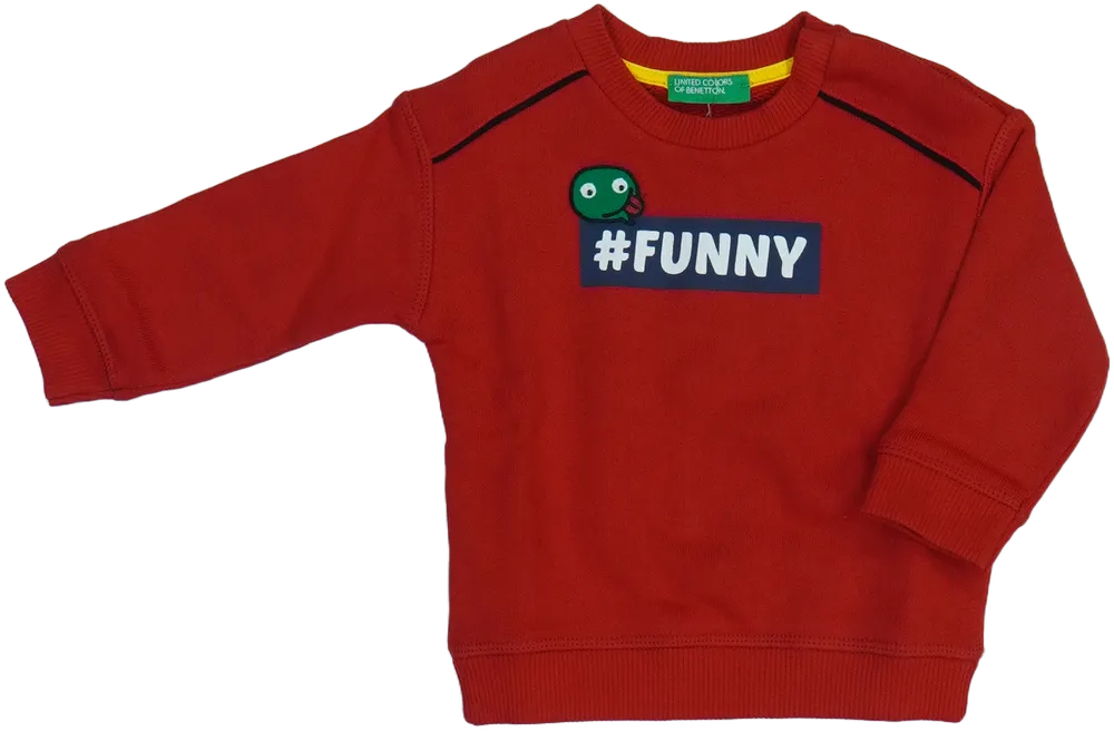 Piros Benetton Pulóver EU 74 / UK 6-9 hónap / US 6-9 hónap