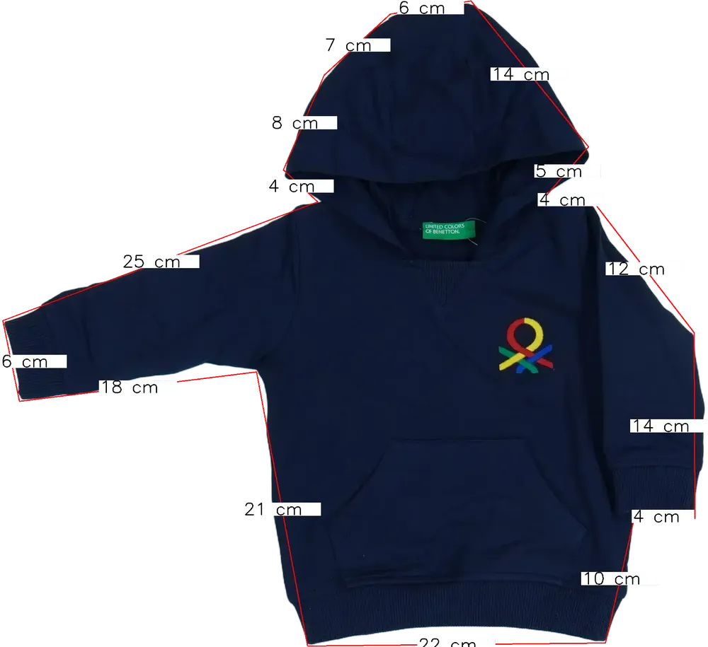 Kék Benetton Kapucnis pulóver EU 74 / UK 6-9 hónap / US 6-9 hónap