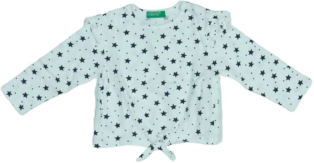 Fehér Benetton Hosszú ujjú felső EU 80 / UK 9-12 hónap / US 12 hónap