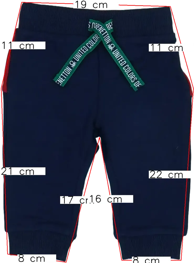 Piros Benetton Melegítőnadrág EU 68 / UK 3-6 hónap / US 3-6 hónap