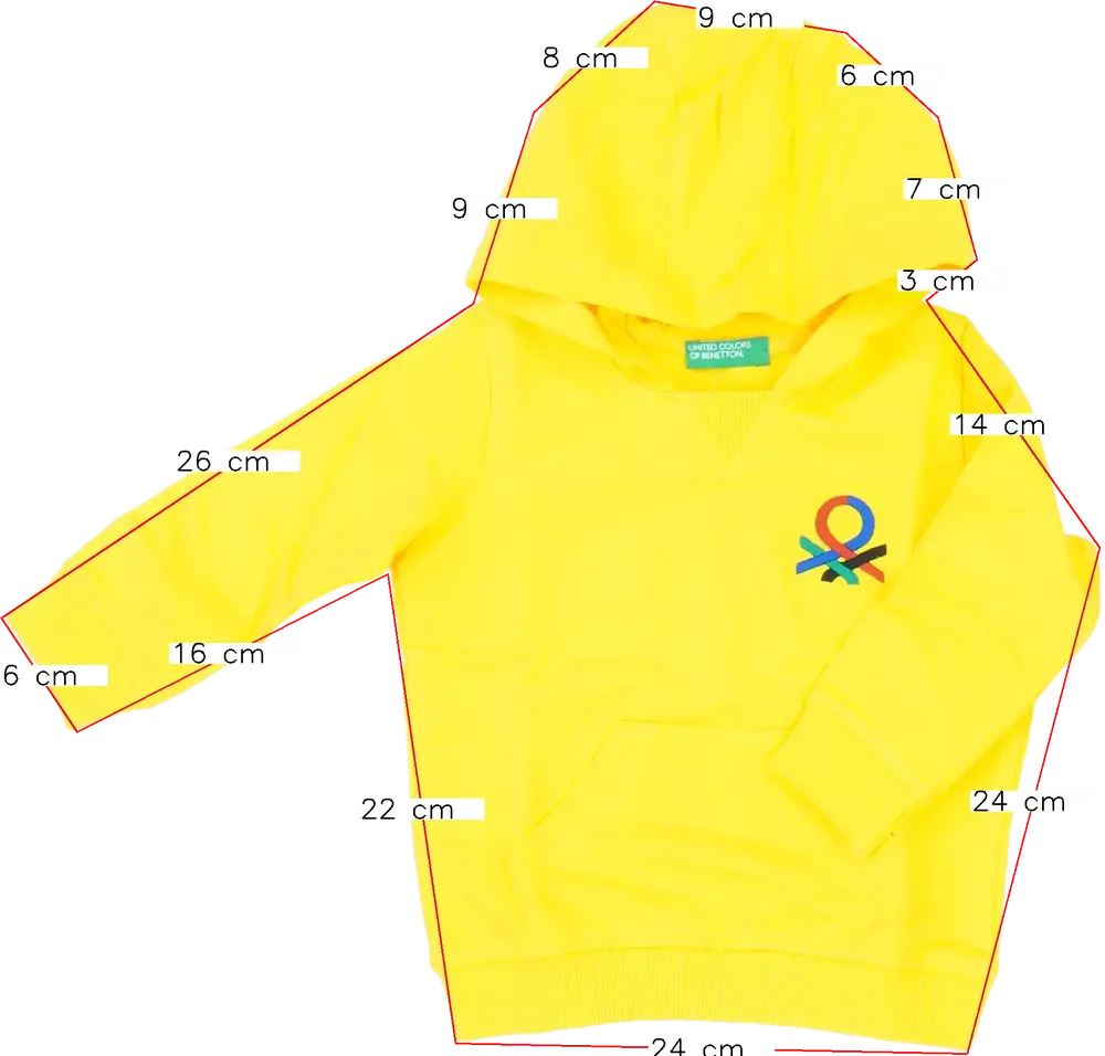 Sárga Benetton Pulóver EU 86 / UK 12-18 hónap / US 18 hónap