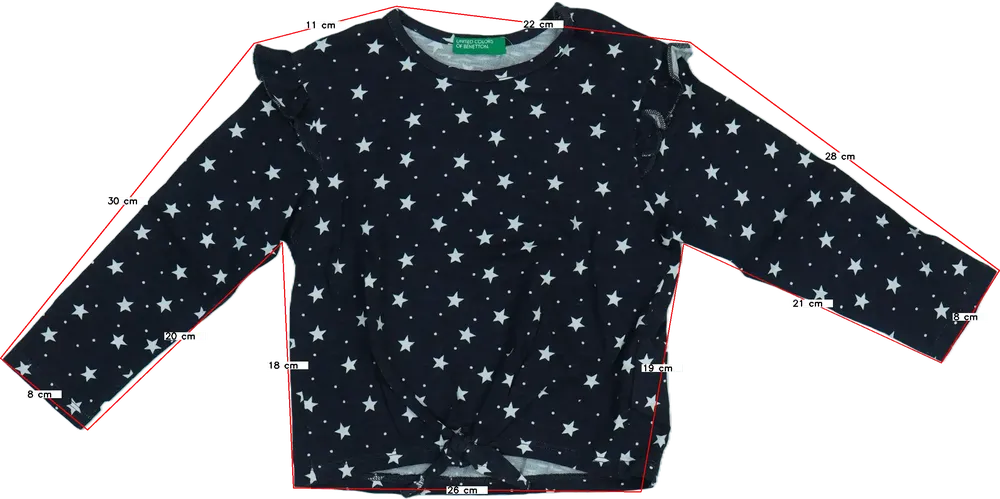 Szürke Benetton Hosszú ujjú felső EU 92 / UK 2 év / US 2T