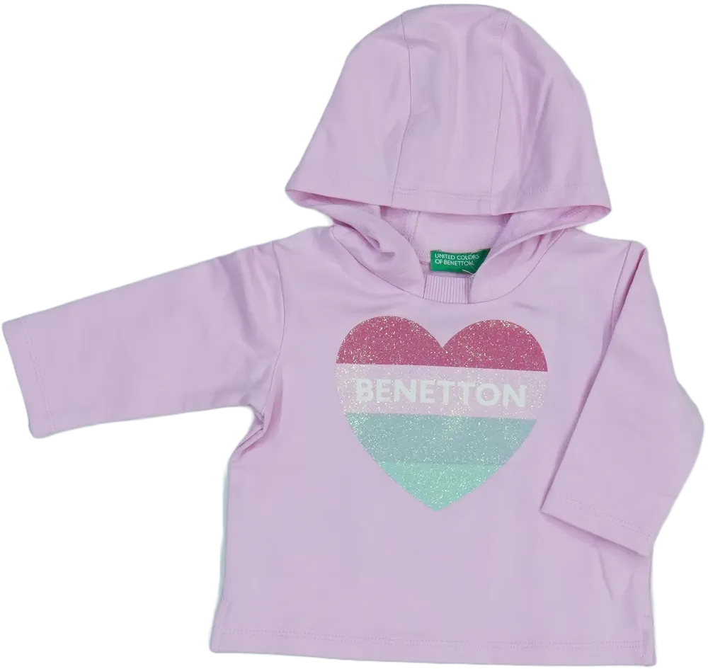 Rózsaszín Benetton Kapucnis pulóver EU 68 / UK 3-6 hónap / US 3-6 hónap