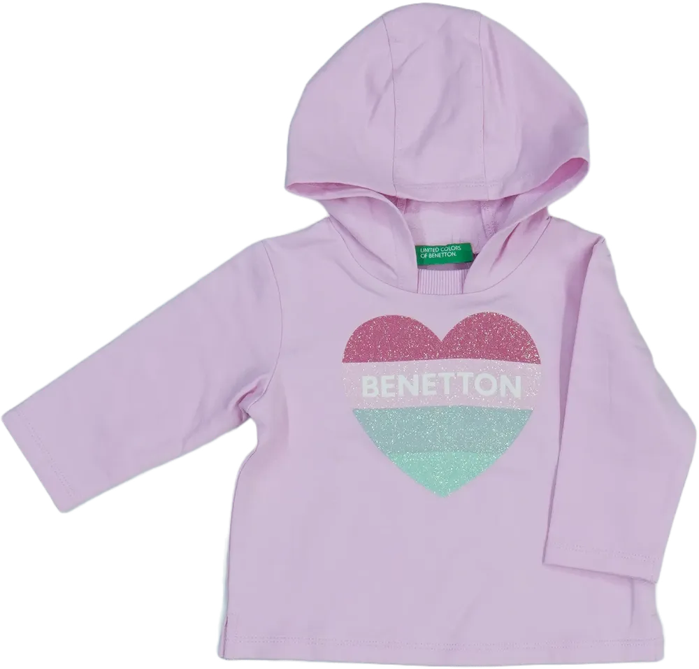 Rózsaszín Benetton Kapucnis pulóver EU 74 / UK 6-9 hónap / US 6-9 hónap