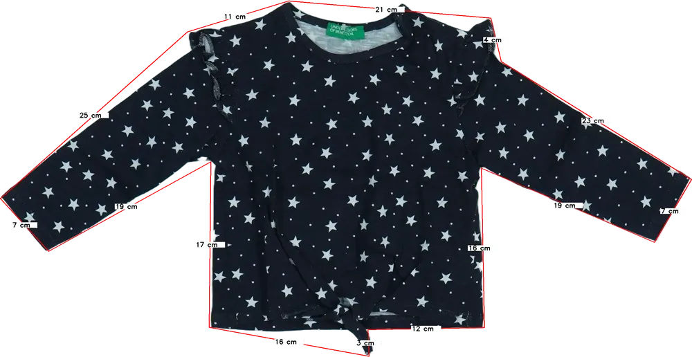 Szürke Benetton Hosszú ujjú felső EU 86 / UK 12-18 hónap / US 18 hónap