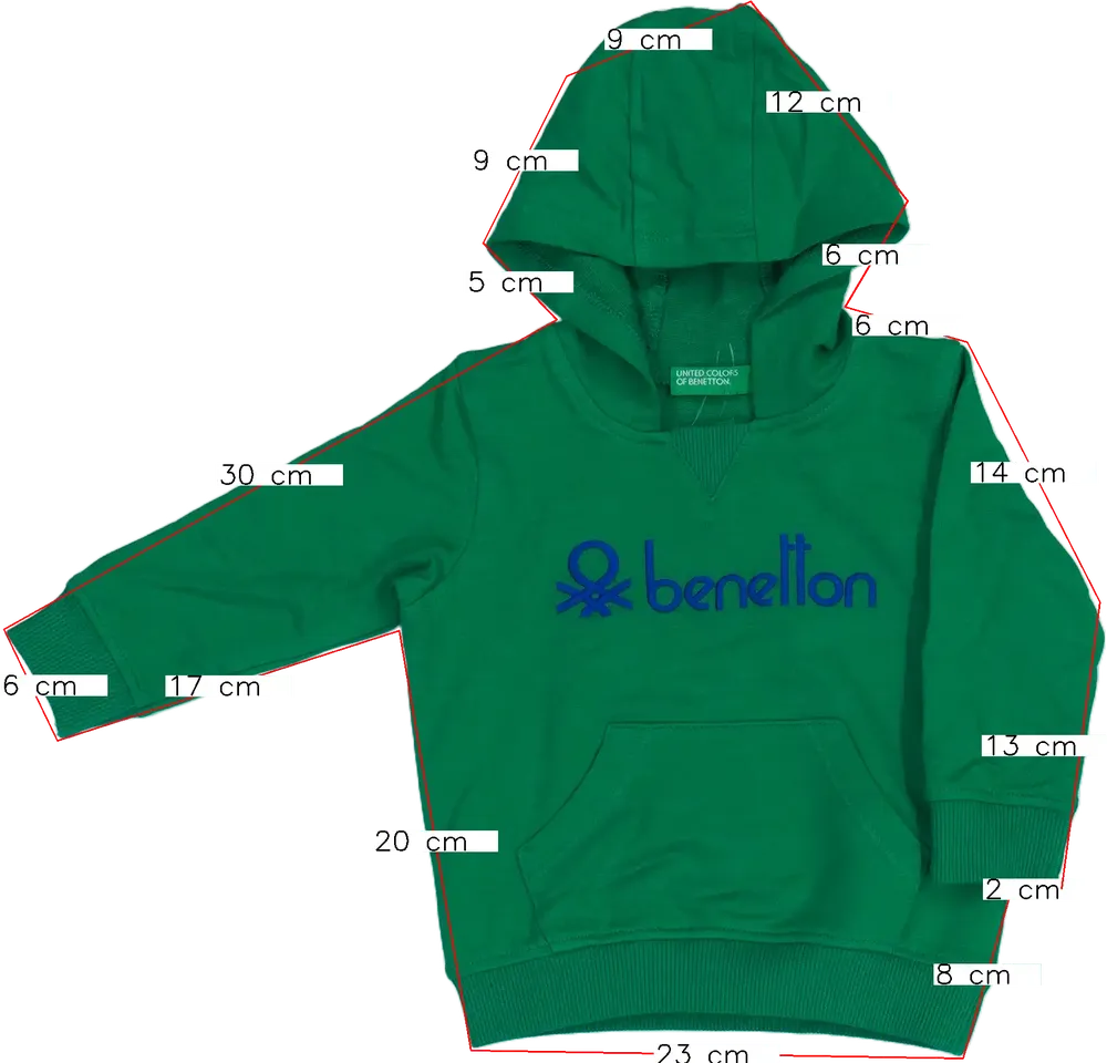 Zöld Benetton Kapucnis pulóver EU 80 / UK 9-12 hónap / US 12 hónap