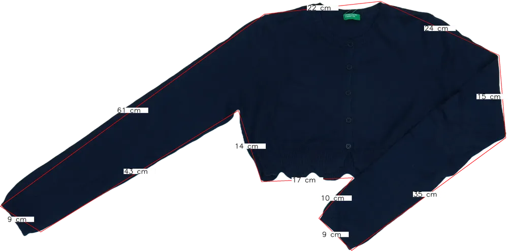 Kék Benetton Bolero EU 164 / UK 14 év / US 14 év/XL