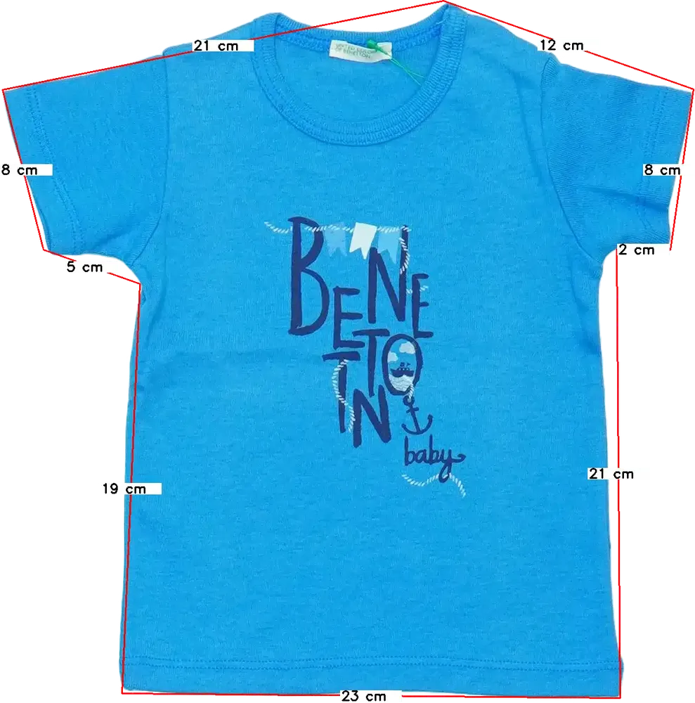 Kék Benetton Póló EU 74 / UK 6-9 hónap / US 6-9 hónap