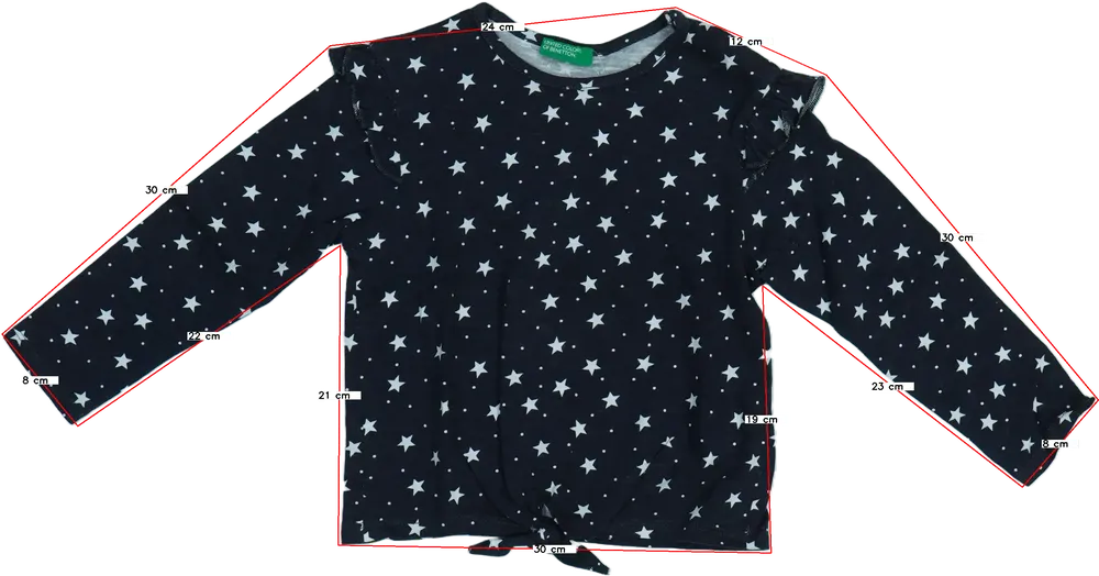 Szürke Benetton Hosszú ujjú felső EU 98 / UK 3 év / US 3T