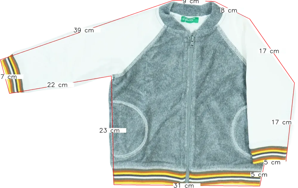 Szürke Benetton Pulóver EU 92 / UK 2 év / US 2T