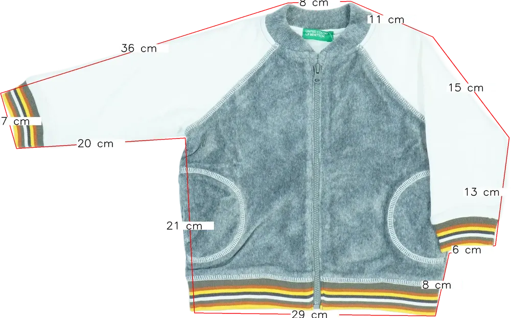 Szürke Benetton Pulóver EU 86 / UK 12-18 hónap / US 18 hónap