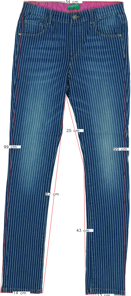 Kék Benetton Farmernadrág EU 152 / UK 12 év / US 12 év/L