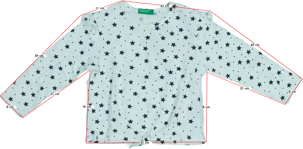 Fehér Benetton Hosszú ujjú felső EU 92 / UK 2 év / US 2T