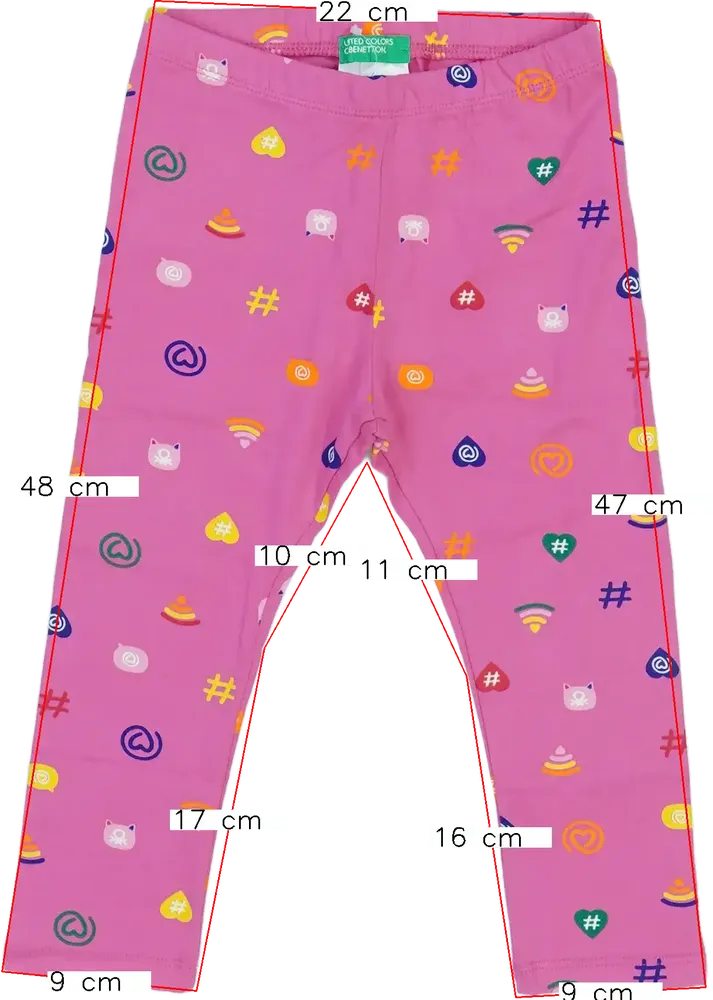 Rózsaszín Benetton Leggings EU 92 / UK 2 év / US 2T