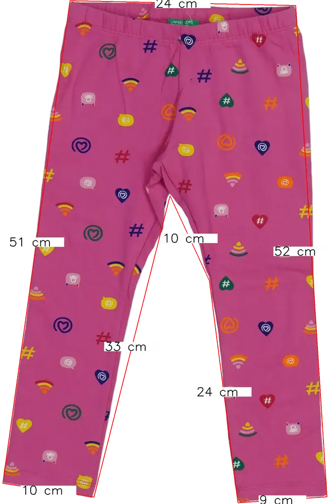 Rózsaszín Benetton Leggings EU 98 / UK 3 év / US 3T