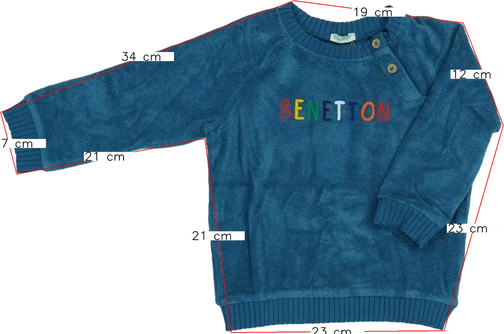 Kék Benetton Pulóver EU 80 / UK 9-12 hónap / US 12 hónap